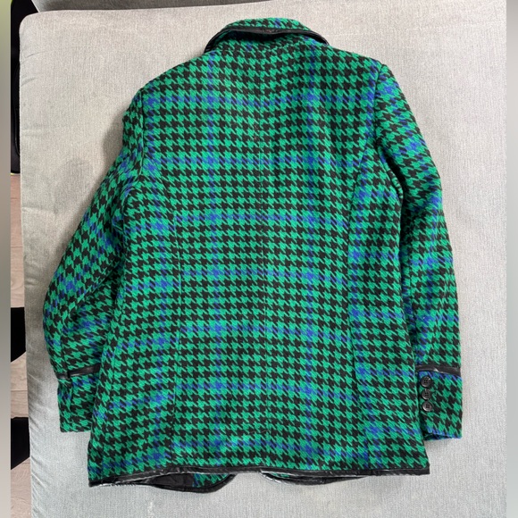 Avec Les Filles Houndstooth Leather Trim Blazer Size: M - Picture 5 of 16